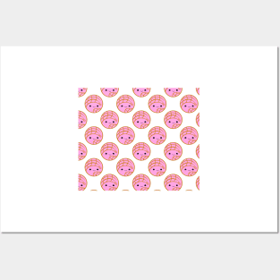 Cute Chibi Kawaii Pink Concha (Pan Dulce Art) Posters and Art